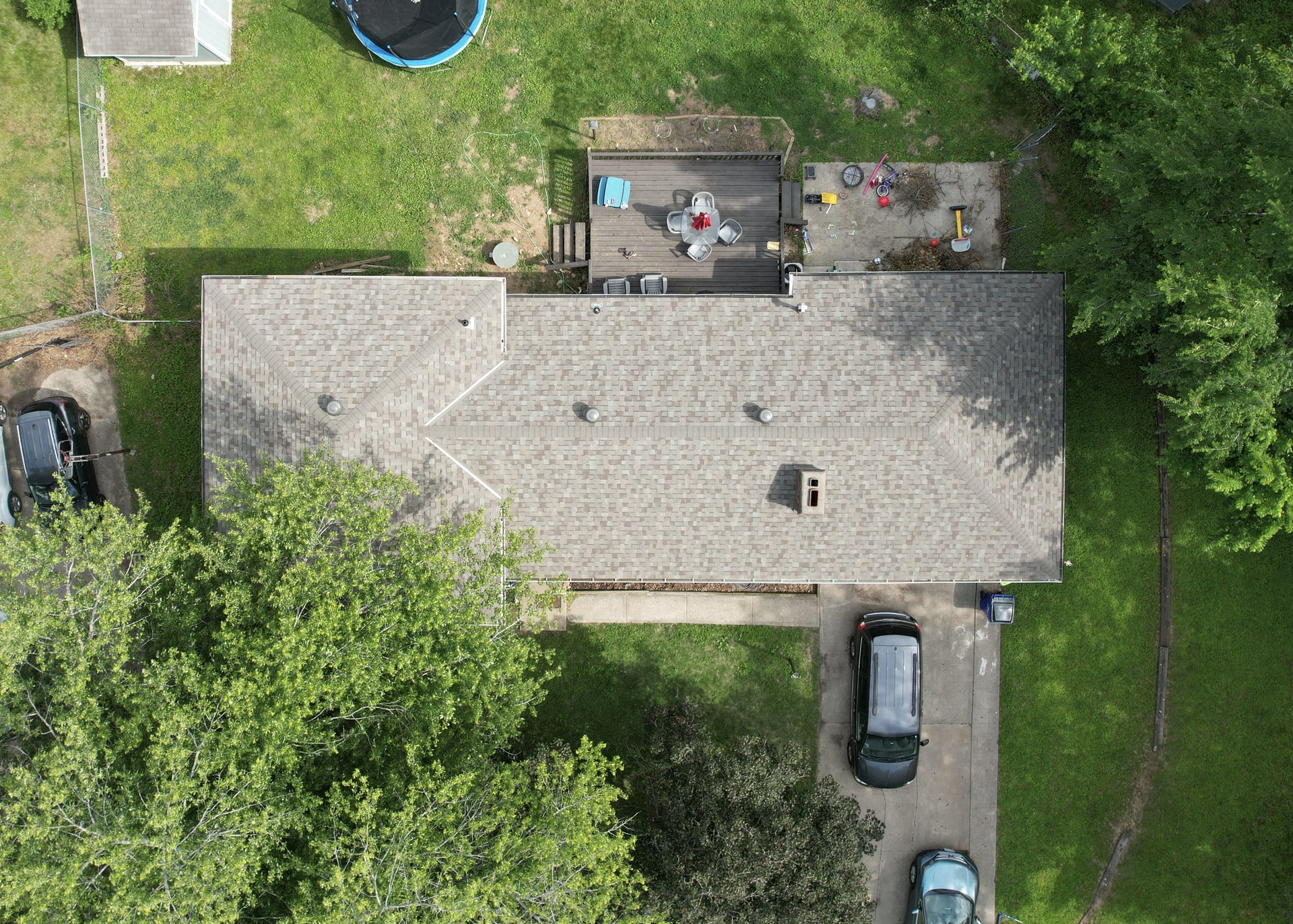 Roofing project aerial photo