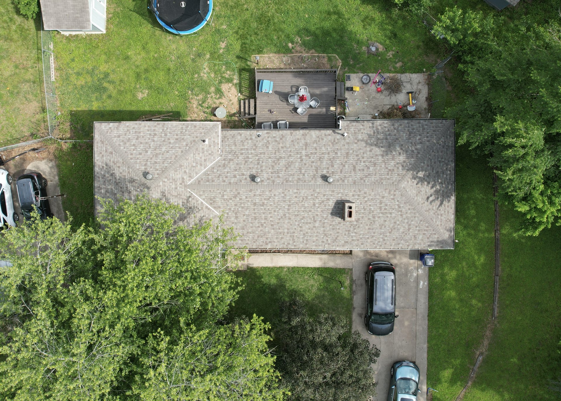 Completed residential roof